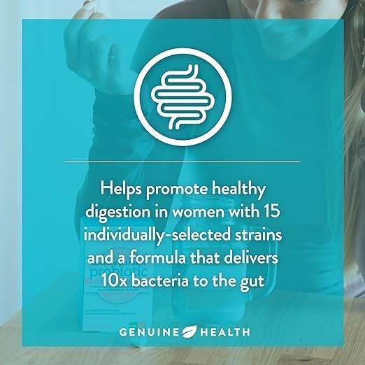 Genuine Health Women's Daily Probiotic, Helps Promote Healthy Digestion, Gut Health & Vaginal & Skin Health, Multi-Strain Formula (60 Count)