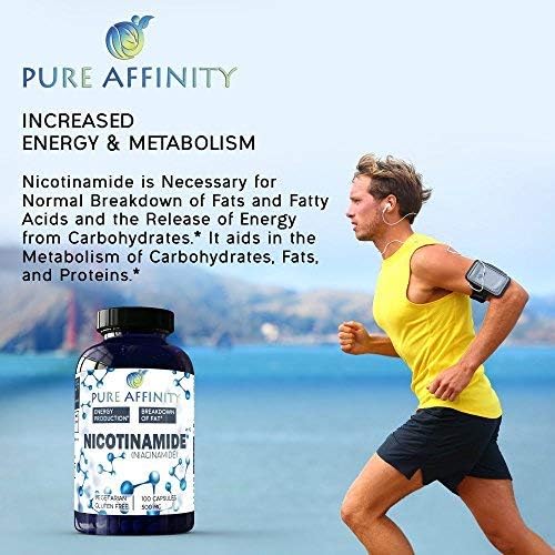 200 Count! B3 Nicotinamide 500 mg Effective Flush-Free Niacin. Energy Booster, Cell Regenerator, Supports Cognitive Decline, Anti-Aging and Helps Breaks Down Carbs & Fats (200 Ct)