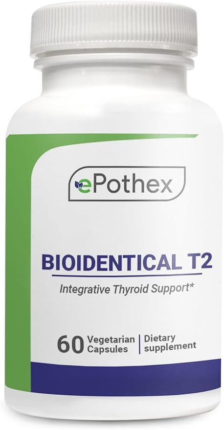 Bioidentical T2 - Integrative Thyroid Support - Promotes Metabolism & Energy - Non-GMO, Clean Formula - 60 Capsules (2 mo Supply)