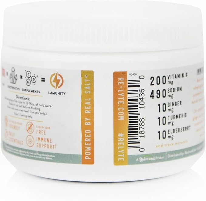 REDMOND Re-Lyte Immunity, Multivitamin Supplement Mix (Pinapple Orange)