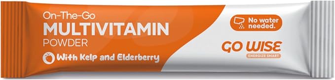 Go Wise On The Go Multivitamin Powder - Natural Berry Flavor - 14 Convenient Stick Packs - Portable Vitamin Supplement for Travel, Daily Nutrition, Energy and Immune Support for Men and Women