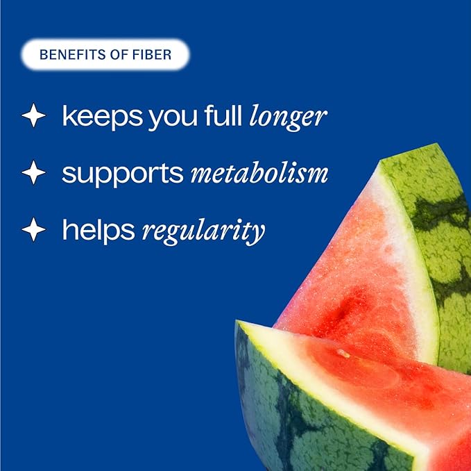 Fiber Supplement for Women & Men – Premium Daily Fiber Powder from Organic Acacia with Added Collagen, Electrolytes & Probiotics – No Bloat, Constipation & Gut Health Support (Watermelon)