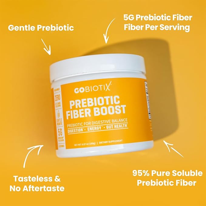 GOBIOTIX Prebiotic Fiber Supplement Powder for Digestive Health, Soluble Fiber for Gut Health, Gluten & Sugar Free, Keto, Vegan, 35 Servings (1 Pack)
