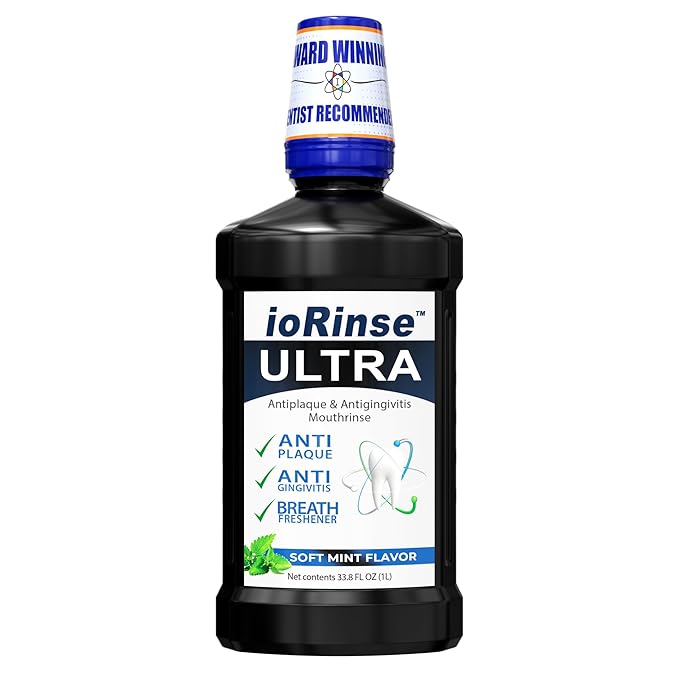 ioRinse Ultra is The Most Dentist-Recommended Periodontal Rinse of its Kind for Adults and Kids Oral Care and Hygiene. No Alcohol Mouthwash, Bad Breath Treatment and Gum Mouthwash with Xylitol. 1L