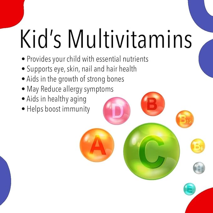 Kids Complete Multivitamin Gummies - Vitamins A, C, E, D10, B6, B12, 120 Count (Pack of 2)