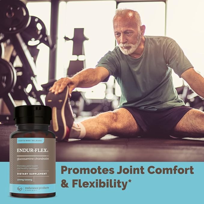 ENDUR-Flex Sustained Release - 500mg Glucosamine & 200mg Chondroitin - 200 Tablets - Antioxidant - Supplement for Back, Knees, Hands