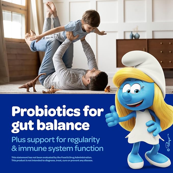 Smurfs Pre and Probiotics for Kids Gummies | Kids Probiotics Gummies for Digestion and Immunity | Made with Real Fruit | Doctor Developed | Non-GMO and No Artificial Flavors or Colors | 40 Gummies