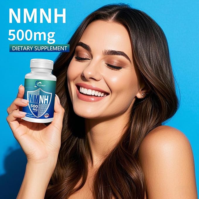 New NMNH 500mg Per Serving (Dihydronicotinamide Mononucleotide), NAD 𝐒𝐮𝐩𝐩𝐥𝐞𝐦𝐞𝐧𝐭𝐬 Pure Organic, More Effective Than NMN for Anti-Aging, Energy, Immunity, Focus - 60 Count