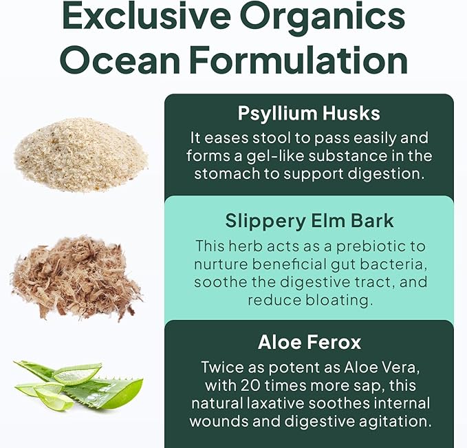 Better Fiber - Daily Fiber Supplement - Soften Stool for Effortless Bowel Movements - with Psyllium Hulk and Slippery Elm - 3 Bottles