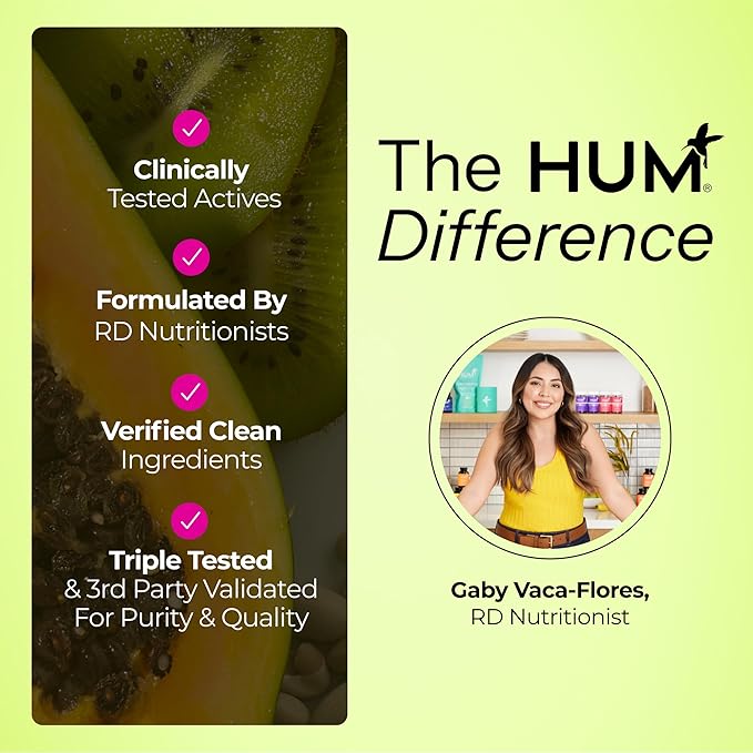 HUM Flatter Me Digestive Enzymes for Women & Men, Digestive Health Bloating Supplement with Ginger & Peppermint Leaf, Fast Acting Anti Bloat Pills Multi Enzyme for Debloating, Vegan, 60 Capsules