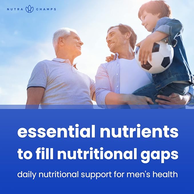 NutraChamps Multivitamin for Men 14+ | Mens Multivitamin Gummies, 120 Count | Vitamins A, B, C, D, E, Biotin, Zinc | Mens Gummy Multivitamins Supplement | Chewable Daily Multi Gummy Vitamins for Men