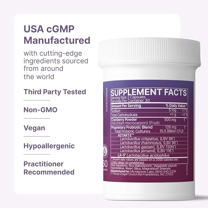 Microbiome Labs Vaginal Balance - Vaginal Probiotics for Women - Comprehensive Feminine Care for a Healthy Microbiome - Encourage pH Balance, Reduce Discomfort & Support Gut Health (60 Capsules)