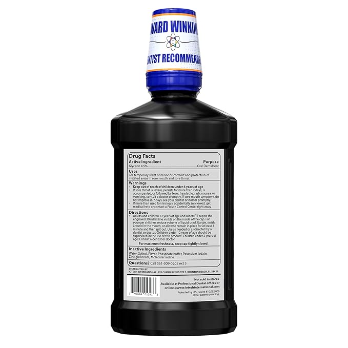ioRinse MR: The Most Dentist & Oncologist-Recommended Oral Ulcer Rinse of its Kind. Maximum Relief of Oral Mucositis, Mouth Sores, Dry Mouth, Canker Sores, Mouth Irritation & Cancer patients, Mint 1 L