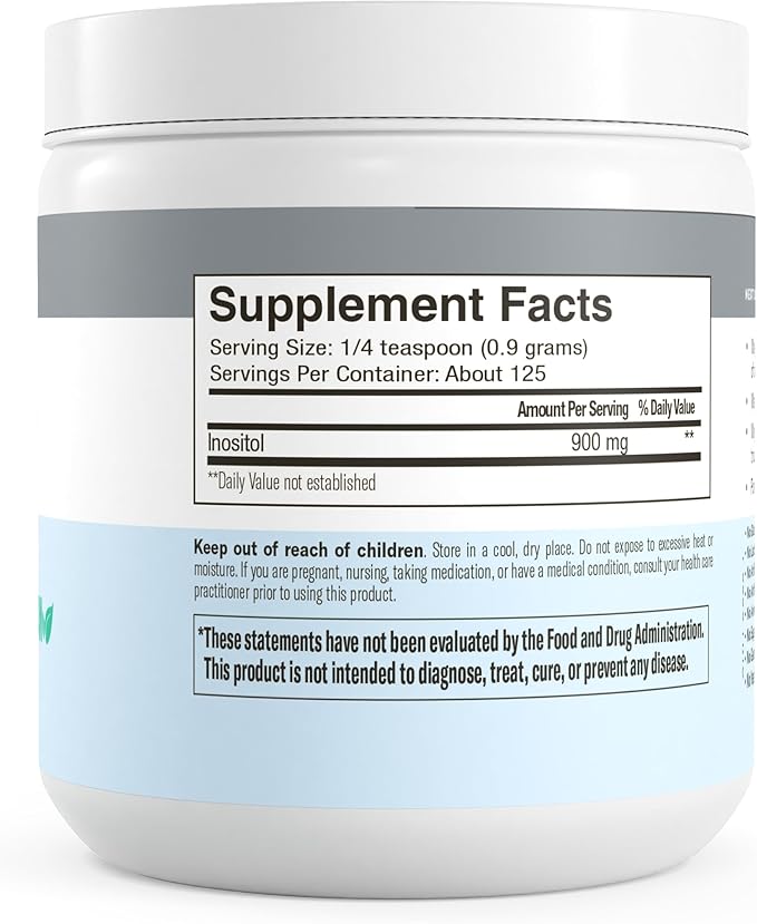 FREEDA Pure Myo-Inositol Powder – Vitamin B8 for Hormone Balance, Fertility & Mood Support – PCOS & Ovarian Health Supplement – Vegan, Kosher, Gluten-Free, Unflavored, Made in USA – 4 oz