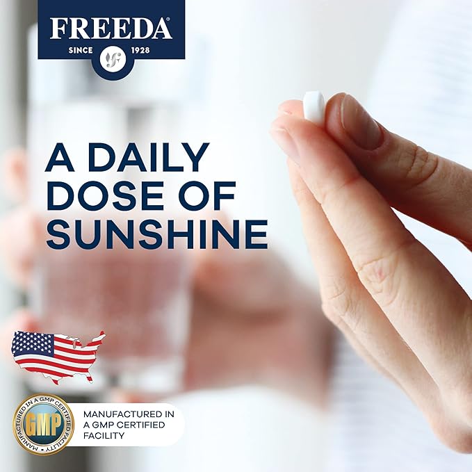 Freeda Vitamin B1 Thiamine 100mg - Supports Energy Metabolism, Nervous System Health - Kosher, Vegan, Gluten Free - Thiamin HCl 100 mg Vitamin B 1 - Pure Vit B1 Vitamin Thiamine B1 Supplement (100 Ct)