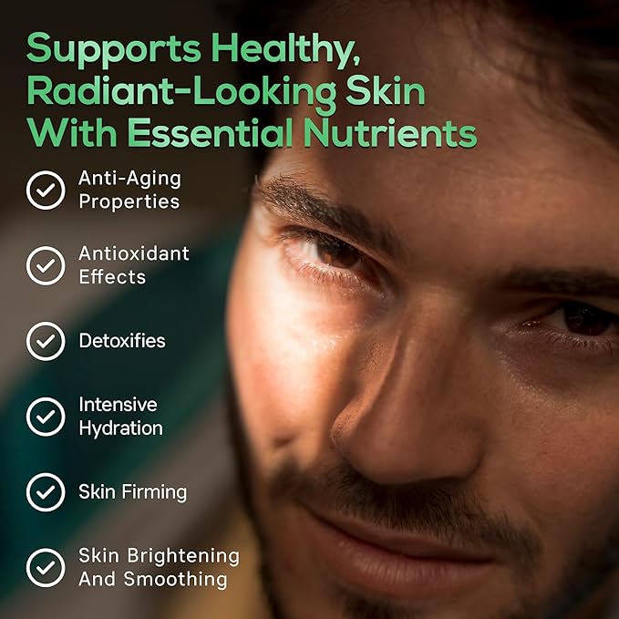 Glowing Skin Supplement - Biotin, Glutathione, Hyaluronic Acid, DHA/EPA Omega 3 Fish Oil, CoQ10, Vitamin C, All Natural Skin Care Supplement, 60 Caps