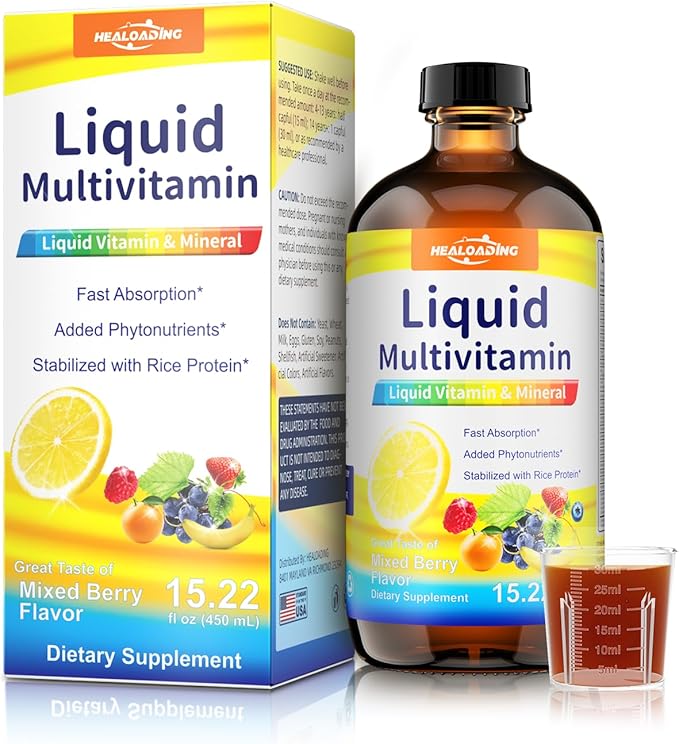 Nutritious Liquid Multivitamin for Women:Liquid Multi Vitamin with Amino Acids Zinc Selenium Mixed Fruit Flavor - Convenient Daily Nutrient Supplement