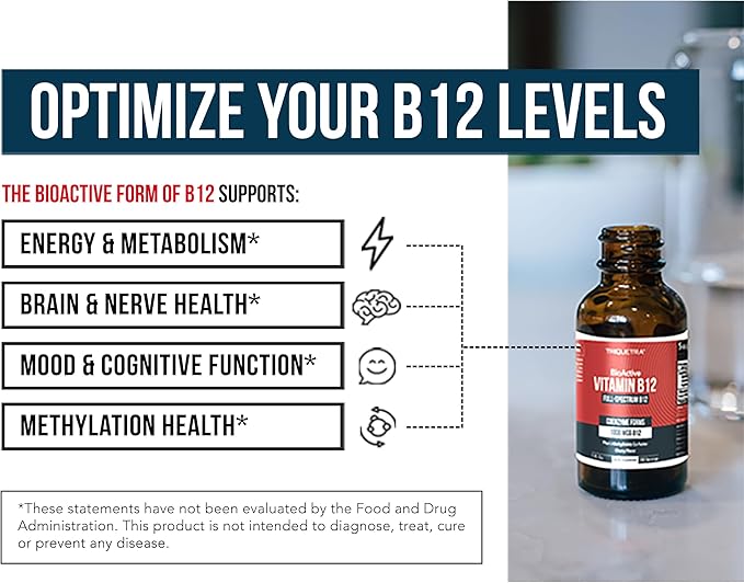 BioActive Vitamin B12 1000 mcg | Contains 3 BioActive Forms B12 Plus Methylfolate Cofactor - Methyl B12, Adenosyl B12 & Hydroxy B12 | Sublingual Form, Cherry Flavor, Organic, Vegan (180 Servings)