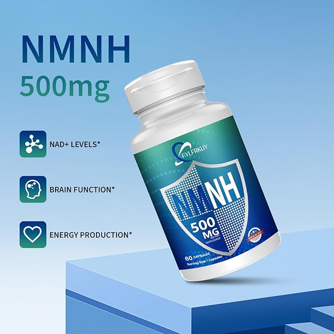 New NMNH 500mg Per Serving (Dihydronicotinamide Mononucleotide), NAD 𝐒𝐮𝐩𝐩𝐥𝐞𝐦𝐞𝐧𝐭𝐬 Pure Organic, More Effective Than NMN for Anti-Aging, Energy, Immunity, Focus - 60 Count