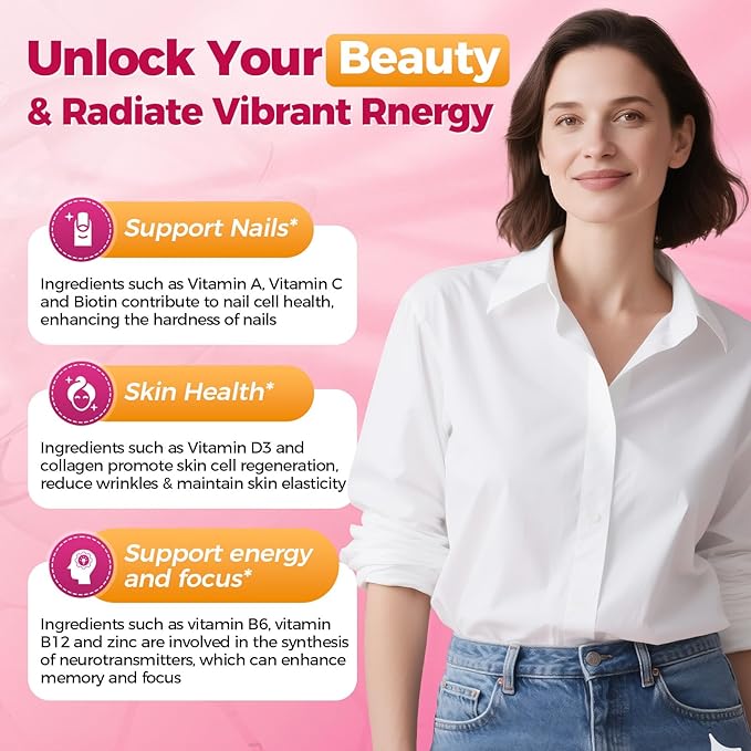 Multivitamin for Women - 18+ Daily Women Multivitamin w/Biotin 10000mcg, Vitamin A, C, D, E & More for Hair, Skin and Nails - Methylated B9,B12 for Energy & Focus -120 CT