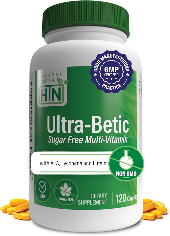 Health Thru Nutrition Ultra-Betic Multivitamin 120 Count | Supports Nerve, Vision, Energy | with ALA, Lycopene | Non-GMO, Clean Label | Third-Party Tested for Quality