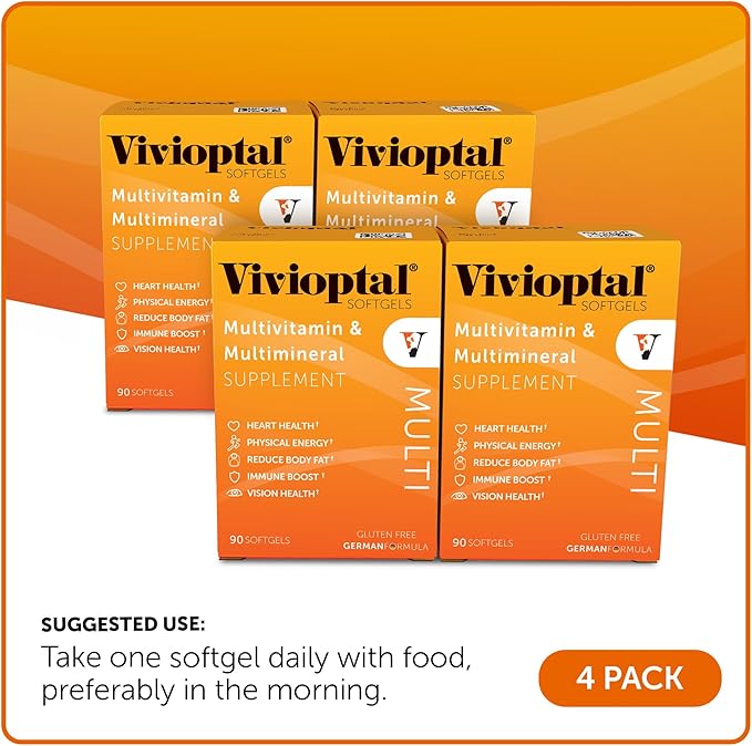Vivioptal Multi, 90 Softgels (1 Year Supply), Multivitamin & Multimineral, Gluten Free, German Formula