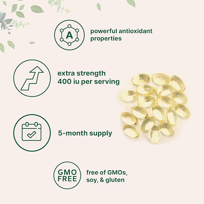 Micro Ingredients Vitamin E, 300 Softgels | Pure Vitamin E Oil Pills | Antioxidant Supplements for Skin, Face, Heart, & Immune Health | Non-GMO, Gluten Free