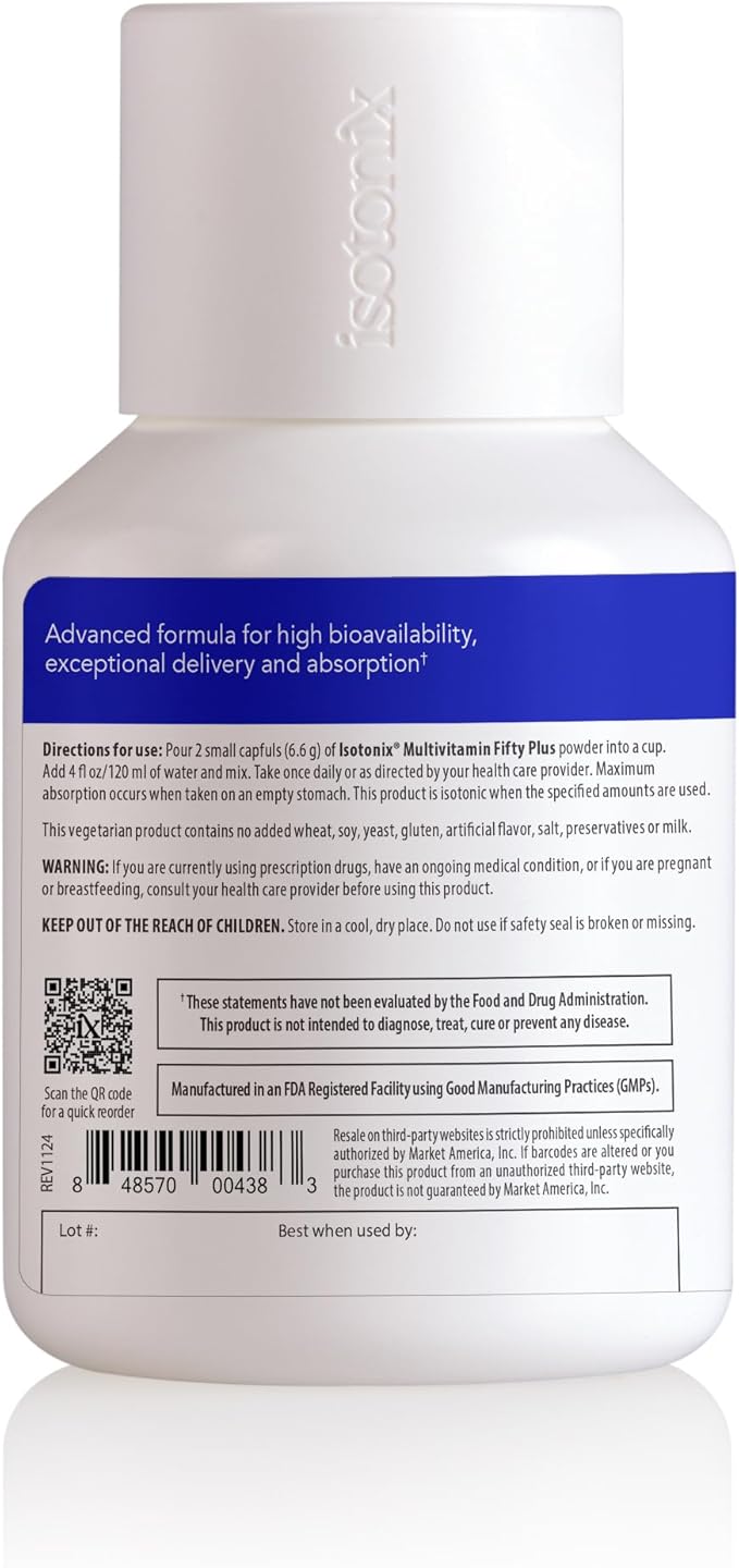 Isotonix Multivitamin Fifty Plus – Daily Multivitamin for Adults 50+ with B-Vitamins, Antioxidants, and Essential Nutrients for Bone, Heart, and Cognitive Health