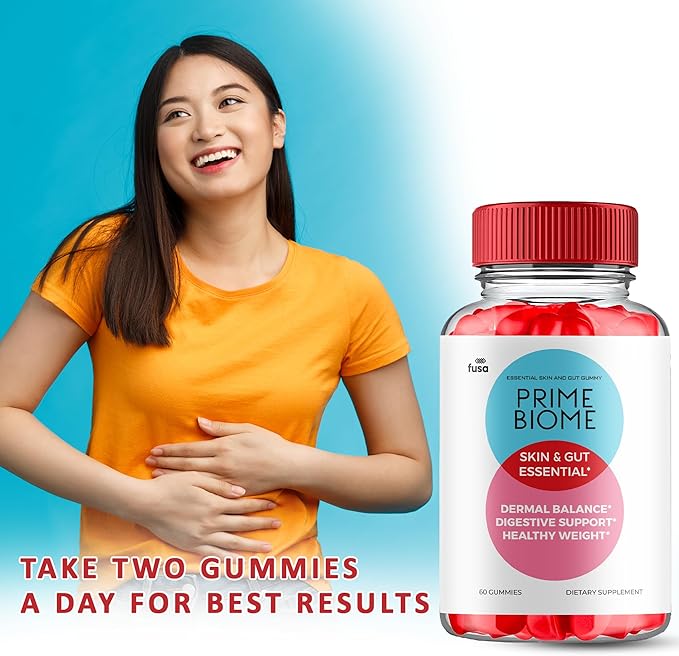 (2 Pack) Prime Biome Gummies PrimeBiome Skin & Gut Support Gummy, PrimeBiome Overall Health & Wellness Vitamin B12 B6 Folic Acid Supplement, Prime Biomes Advanced Support Gummy (120 Gummies)