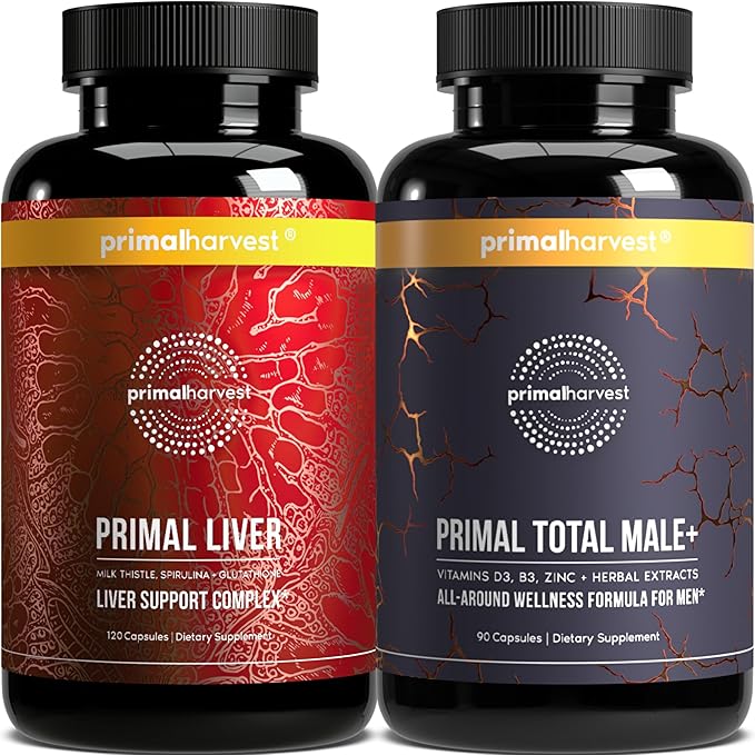 Primal Harvest Liver & Mens Multivitamin Supplements for Women and Men, Bundle