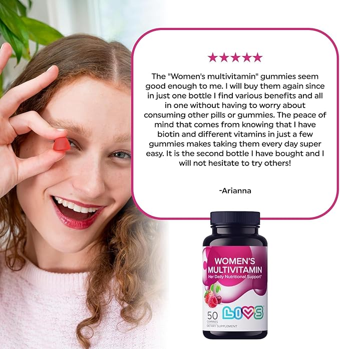 Women's Multivitamins Gummy Vitamin - Multivitamin for Women, Gummy Vitamins, All-Natural, Gluten-Free, Non-GMO, Womens Vitamins Gummies - Strawberry, Cherry, & Raspberry Flavored, 100 Count