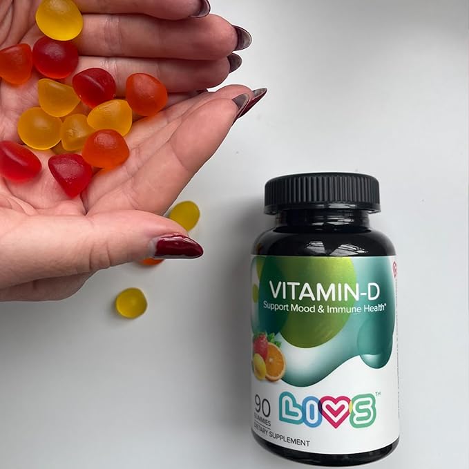 Vitamin D Gummies for Women & Adults | Vitamin D3 2,000 IU Supplement for Immune Support & Bone Health | Gelatin-Free, Gluten-Free & Non-GMO Gummy Vitamins | Lemon, Berry & org Flavor - 180 Ct