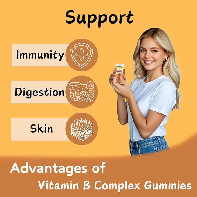 Vitamin B Complex with Vitamin – with Biotin,Choline + Inositol, Vitamin C + Zinc for Supports Energy, Mood, Immune, Healthy Hair, Skin 60