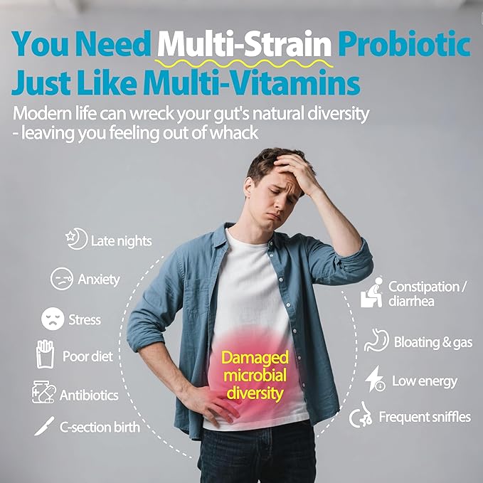 Life-Space Triple Strength Broad Spectrum Probiotic, 96 Billion CFU & 15 Diverse Strains, Advanced Formulated for Digestive Health & Immune Health, Probiotics for Women & Men - 30 Veg Capsules