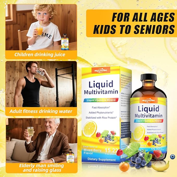 Nutritious Liquid Multivitamin for Women:Liquid Multi Vitamin with Amino Acids Zinc Selenium Mixed Fruit Flavor - Convenient Daily Nutrient Supplement