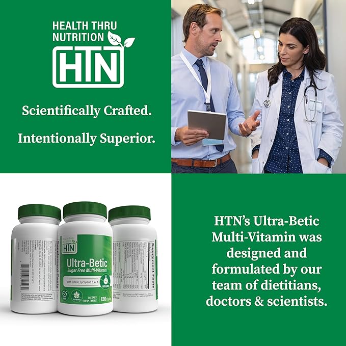 Health Thru Nutrition Ultra-Betic Multivitamin 120 Count | Supports Nerve, Vision, Energy | with ALA, Lycopene | Non-GMO, Clean Label | Third-Party Tested for Quality