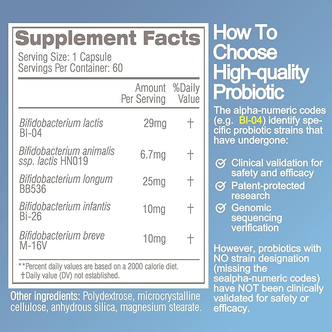 Life-Space 2-Month Serving Bowel Biotic Probiotics for Regularity, 20 Billion CFU & 5 Strains, Support Bowel Movement & Digestive Health, Probiotics for Women and Men, 60 Vegetarian Capsules