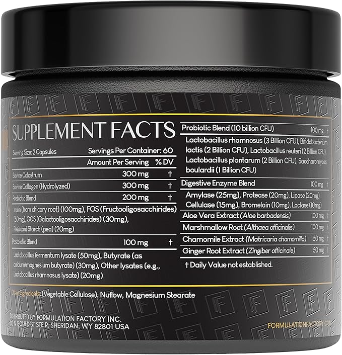 Gut Intellect 10-in-1 Microbiome Maximizer with Probiotics, Prebiotics, Enzymes, Berberine, Ginger, Mint, Supports Digestion & Brain-Gut Health (2 Month Supply, 120 Capsules)