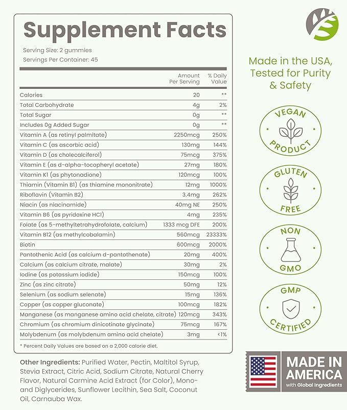BariSlim Advanced Bariatric Multivitamin Gummies - Specially Formulated Bariatric Vitamins for Patients After Weight Loss Surgery - Supports Energy & Immune Health | Kiwi (90 Vegan Gummies)