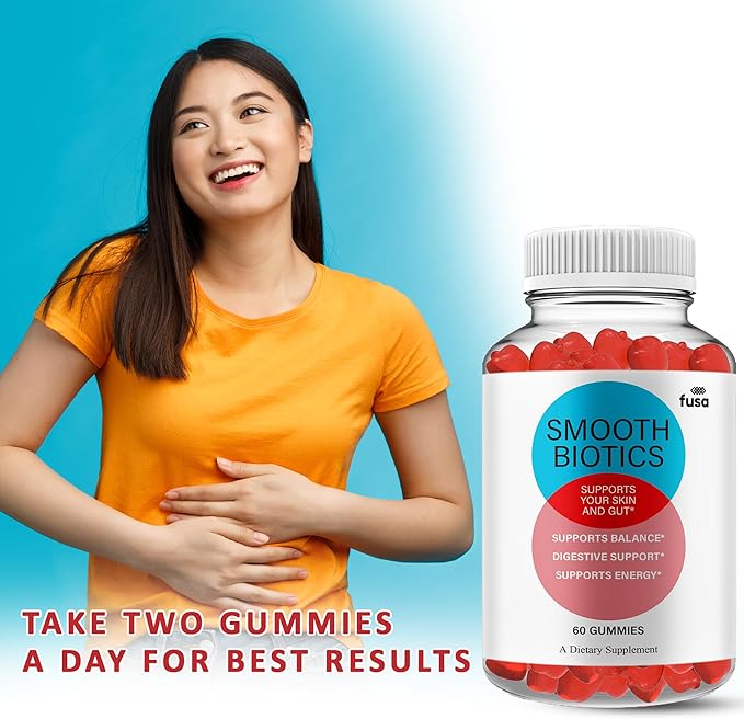 (3 Pack) SmoothBiotics Skin & Gut Support Gummy Formula, SmoothBiotics Overall Health & Wellness Vitamin B12 B6 Folic Acid Support Supplement, SmoothBiotics Advanced Supplement Formula (180 Gummies)