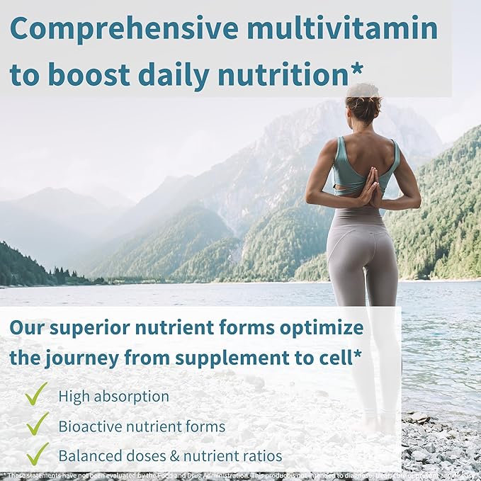 Igennus High Potency Methylated Multivitamin for Women, Pure & Clean Ingredients, MTHFR Supplement with Active B-Vitamins, Vitamin K2 MK7, Gentle Iron, Sustained Released, Non-GMO & Halal, 60 Tablets