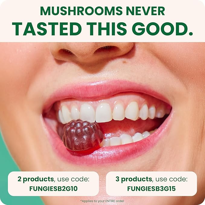 Fungies Cordyceps Mushroom Gummies, Mango & Pineapple Flavor - Mushroom Herbal Supplement Gummy for Adults Supports Endurance, Energy & Performance - Caffeine-Free Energy Gummies - 60 Servings