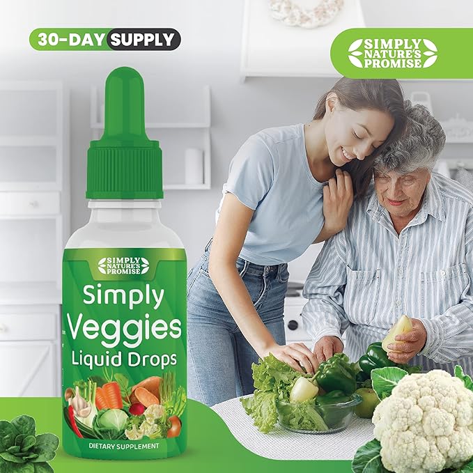 Simply Nature's Pledge - Fruit and Vegetable Supplements - Liquid Drops - Made with Whole Food Superfoods, Packed Vitamins & Minerals - Soy Free - Made in The USA
