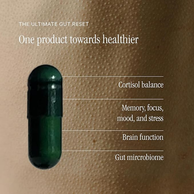 Juna Gut Therapy - Advanced Brain & Gut Health Support with Prebiotic & Probiotics - Improved Mood, Attention & Energy - Supports Memory, Focus & Mental Clarity - Fuel Cognitive Performance (80 Caps)