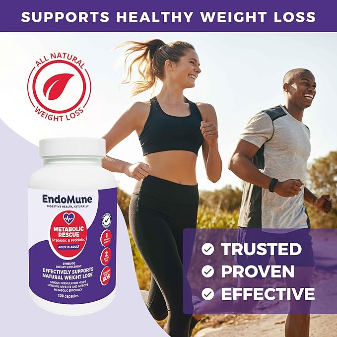 Endomune Metabolic Rescue Prebiotic and Probiotic | Physician Formulated | 120 Vegetarian Capsules | Weightloss