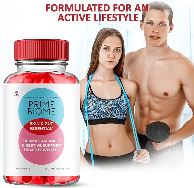 (2 Pack) Prime Biome Gummies PrimeBiome Skin & Gut Support Gummy, PrimeBiome Overall Health & Wellness Vitamin B12 B6 Folic Acid Supplement, Prime Biomes Advanced Support Gummy (120 Gummies)