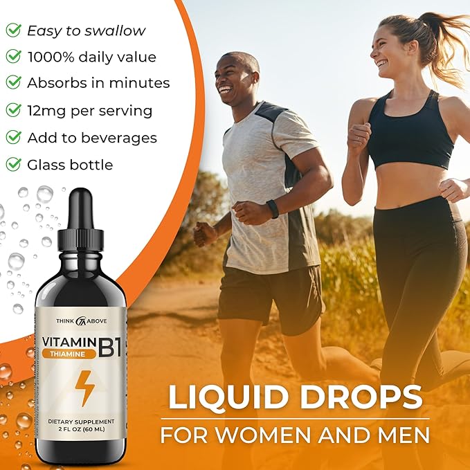 Vitamin B1 Thiamine Mononitrate - Liquid Drops Supplement (2 FL OZ)