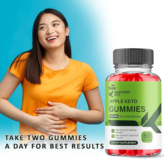 Kickstart Gummies Keto + ACV Gummy Formula, Kickstart 1000MG Apple Cider Vinegar Vitamin B12 B6 Folic Acid Overall Health Support Supplement, Kickstart Advanced Formula (60 Gummies)