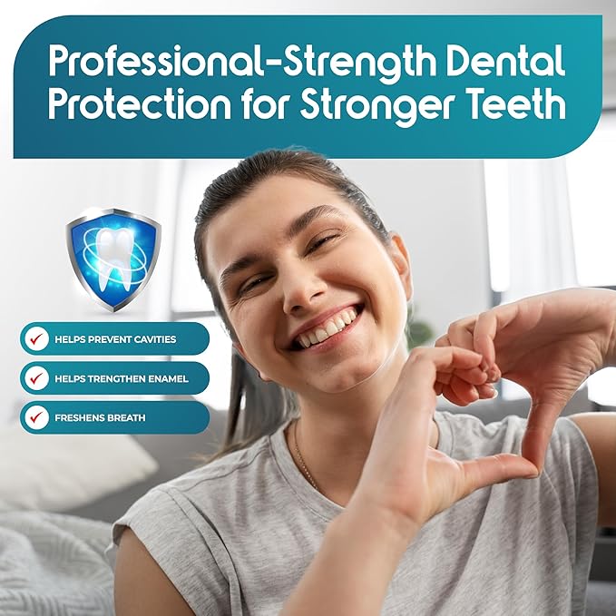 ioRinse AC Anticavity Fluoride Mouthwash - Alcohol-Free Molecular Iodine Mouth Wash Fights Tooth Decay & Protects Enamel - Safe Mint Rinse for Sensitive Mouths - Potent Bad Breath Protection