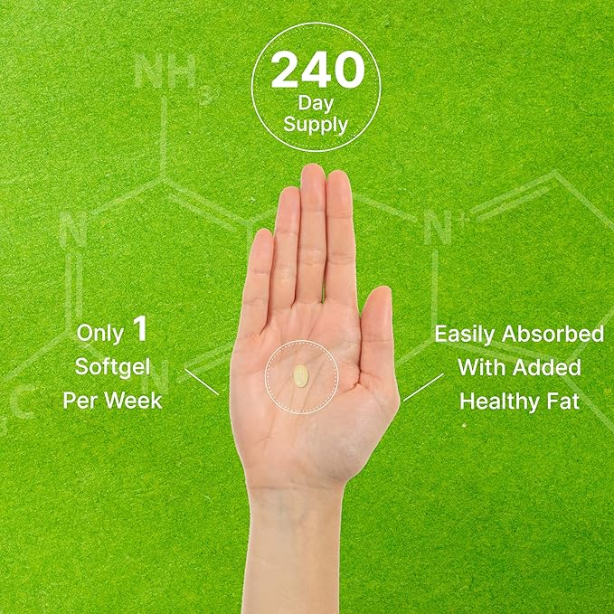 DEAL SUPPLEMENT Vitamin D3 50,000 IU + K2 MK7 200mcg Softgels, 240 Count | 2-in-1 Complex with Virgin Coconut Oil | Supports Heart, Bone, Teeth & Immune Health | Easy to Swallow